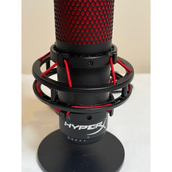 HyperX QuadCast USB Condenser Microphone – Shock Mount & Stand – Black/Red - Picture 2 of 4